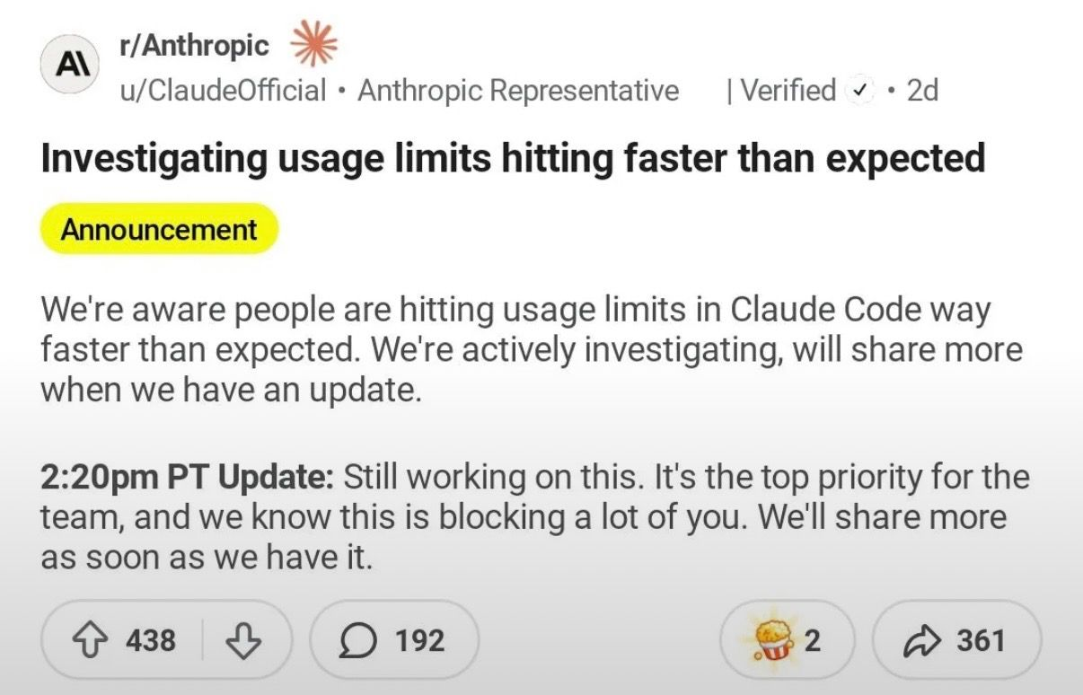 Anthropic investigating Claude usage limits hitting faster than expected